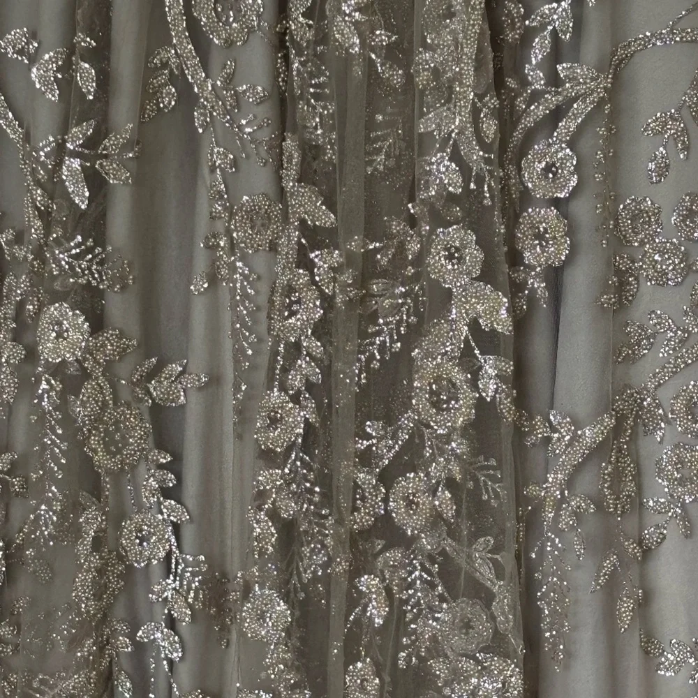 Gunbeyi Women's Formal Ball Gown Tan Beige Champagne Beaded Sparkle Size 38 8